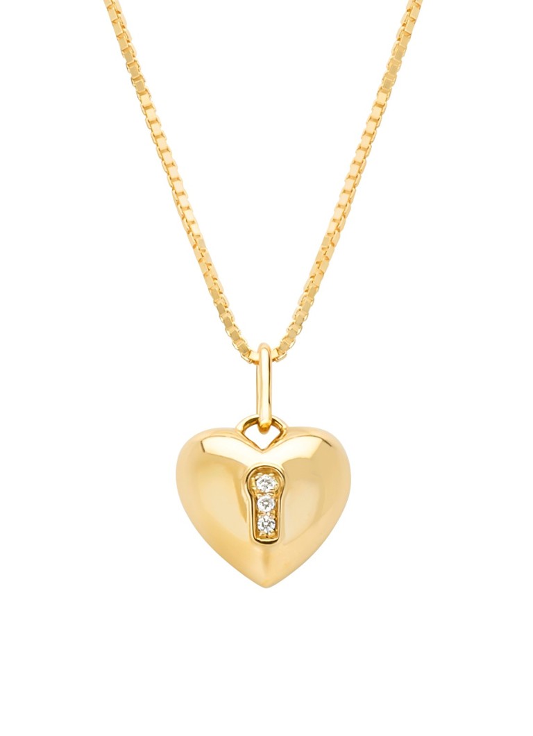 Diamond Point Dames Geelgouden hanger, 0.02 ct diamant, Timeless Treasures in de kleur Geelgoud
