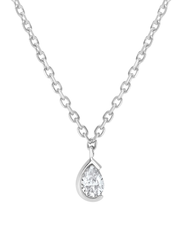 Diamond Point Dames Witgouden collier, 0.09 ct diamant, Starlight in de kleur Witgoud