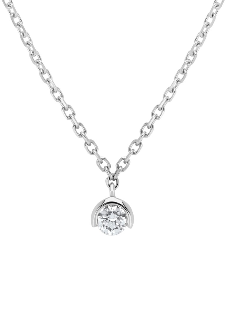 Diamond Point Dames Witgouden collier, 0.08 ct diamant, Starlight in de kleur Witgoud