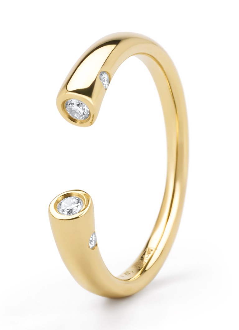 Diamond Point Dames Geelgouden ring, 0.11 ct diamant, Starlight in de kleur Geelgoud