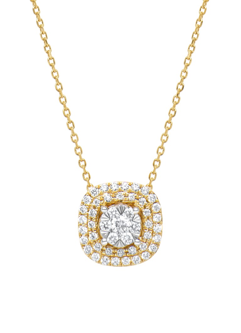 Diamond Point Dames Gouden collier, 0.30 ct diamant, Enchanted in de kleur Geelgoud