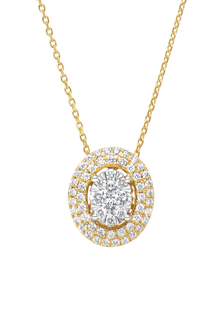 Diamond Point Dames Gouden collier, 0.42 ct diamant, Enchanted in de kleur Geelgoud