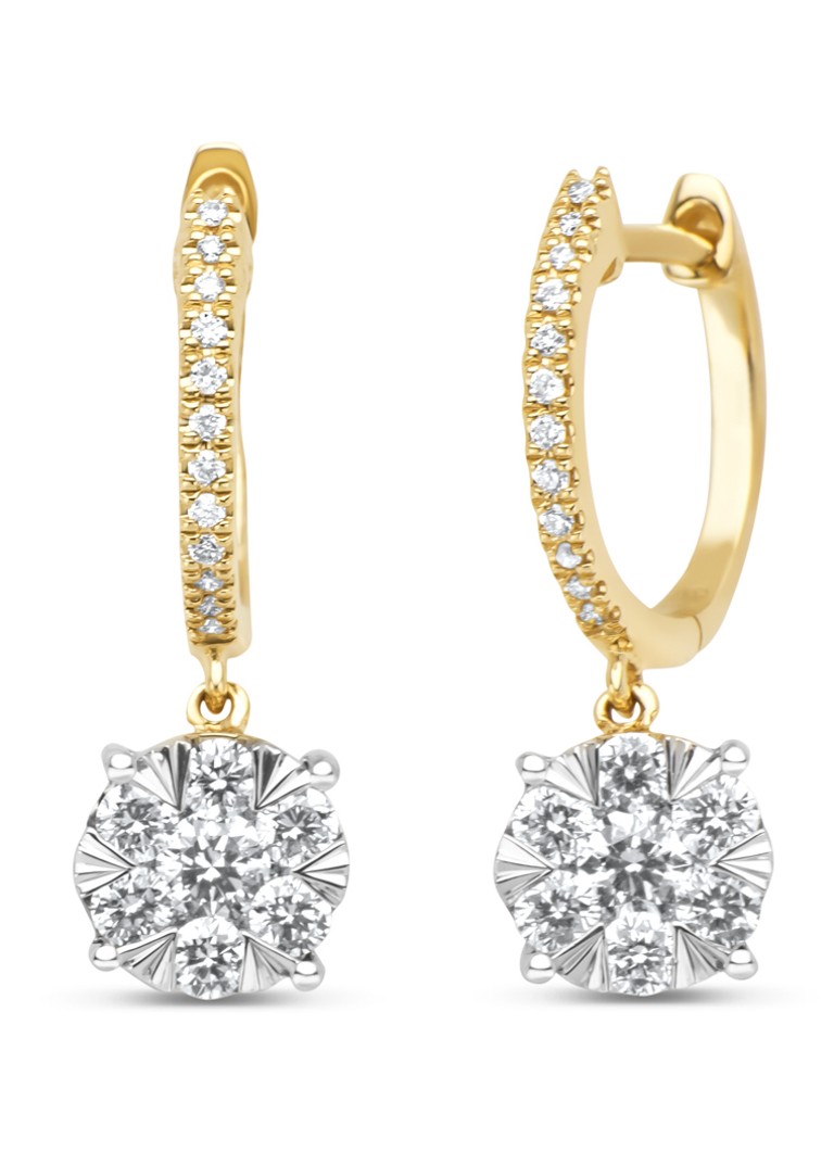 Diamond Point Dames Gouden oorsieraden, 0.64 ct diamant, Enchanted in de kleur Geelgoud