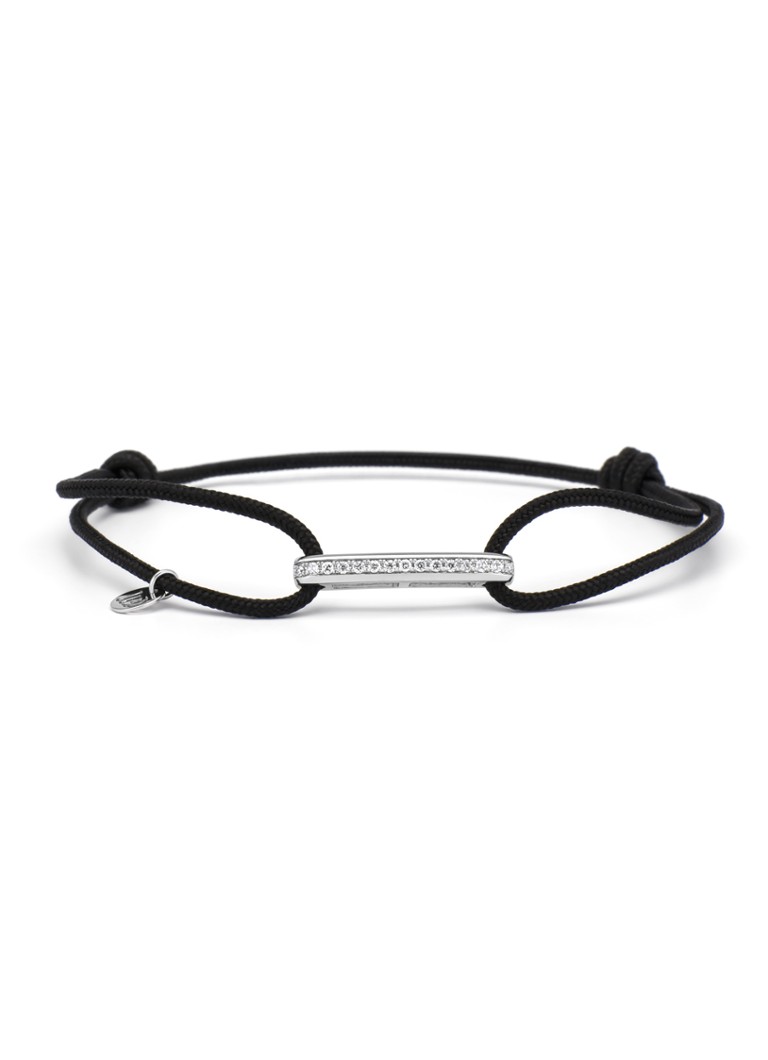 Diamond Point Dames Witgouden koord armband, 0.10 ct diamant, Timeless Treasures in de kleur Witgoud