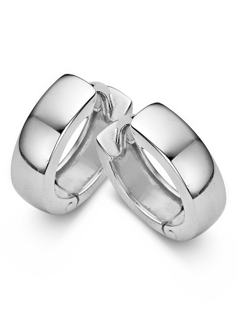 Casa Jewelry Dames Plain Jane oorringen van zilver in de kleur Zilver