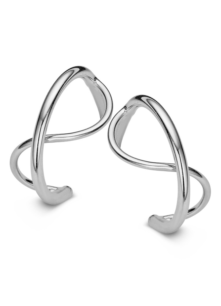 Casa Jewelry Dames Sputnik Wire oorstekers van zilver in de kleur Zilver