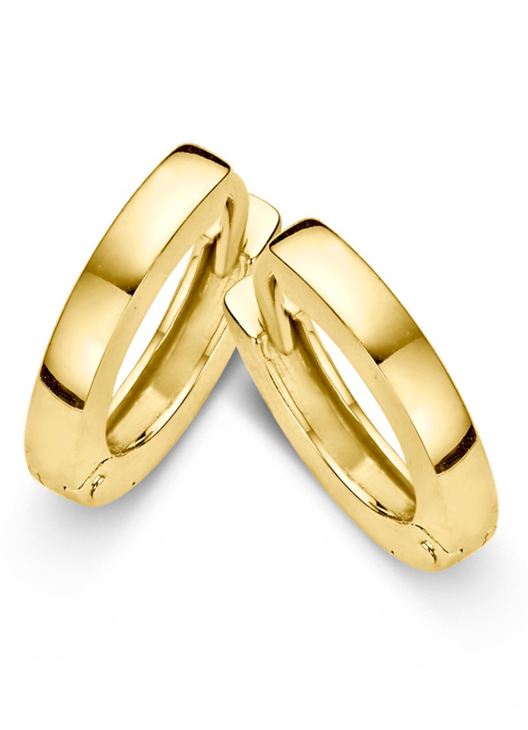 Casa Jewelry Dames Plain Square oorringen verguld in de kleur Goud