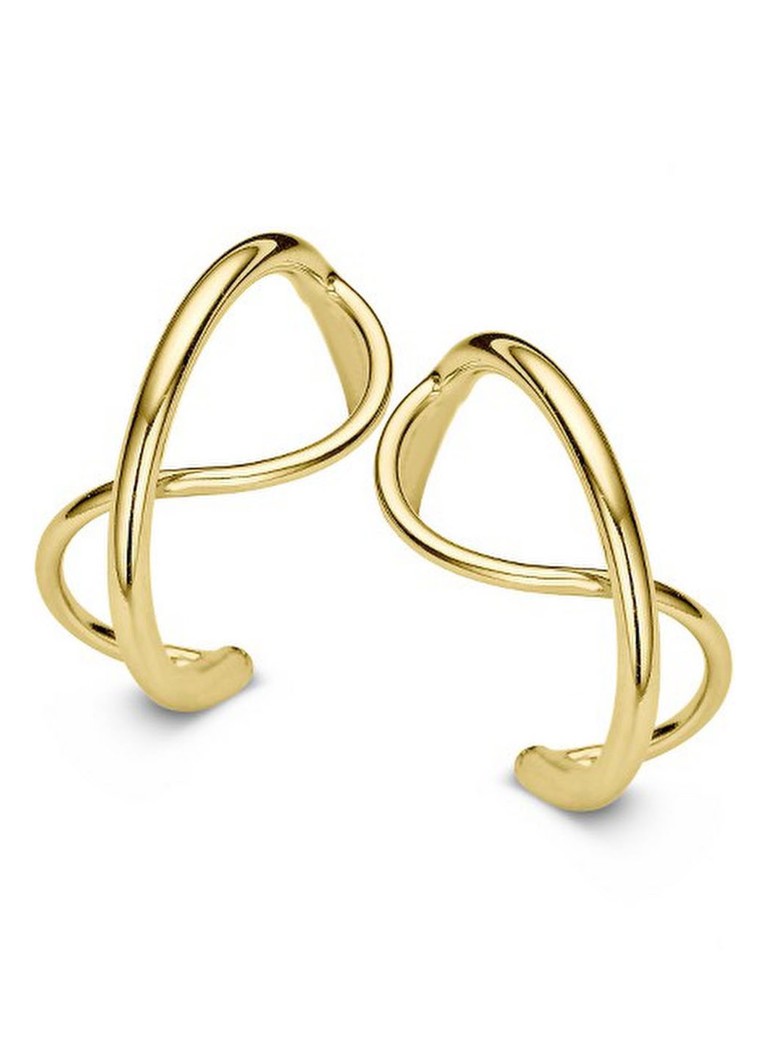 Casa Jewelry Dames Sputnik Wire oorstekers verguld in de kleur Goud