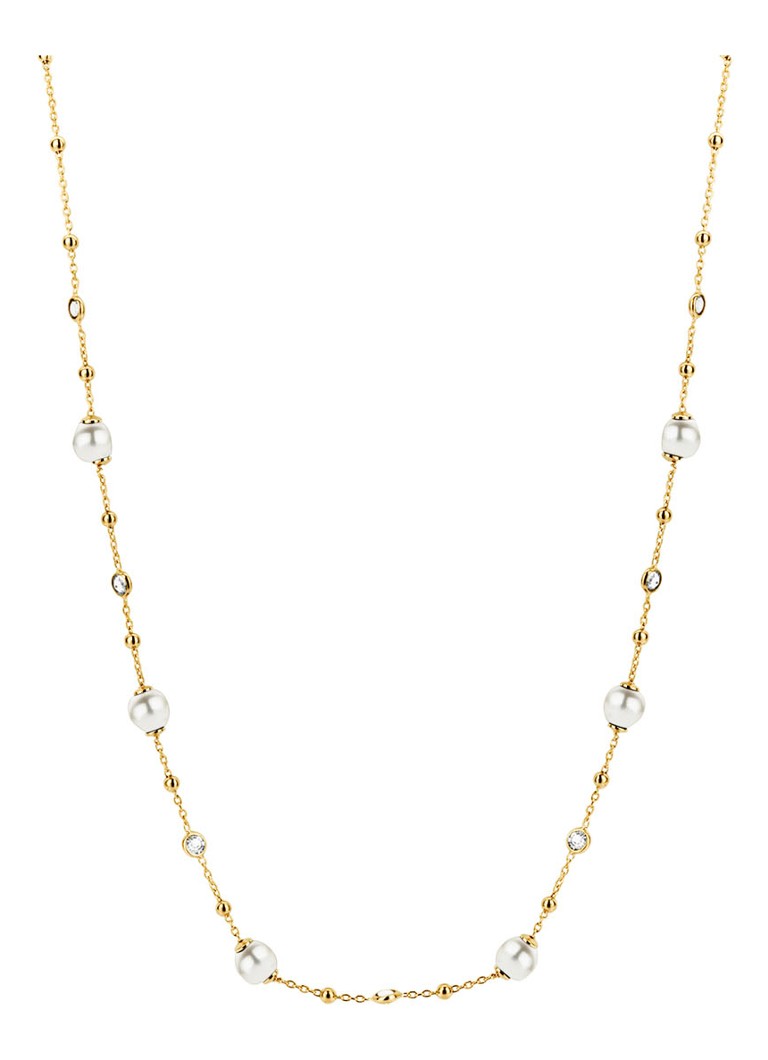 Casa Jewelry Dames Pruts ketting met parel in de kleur Zilver