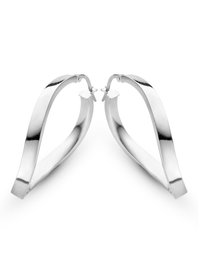 Casa Jewelry Dames Illusion oorringen van zilver in de kleur Zilver