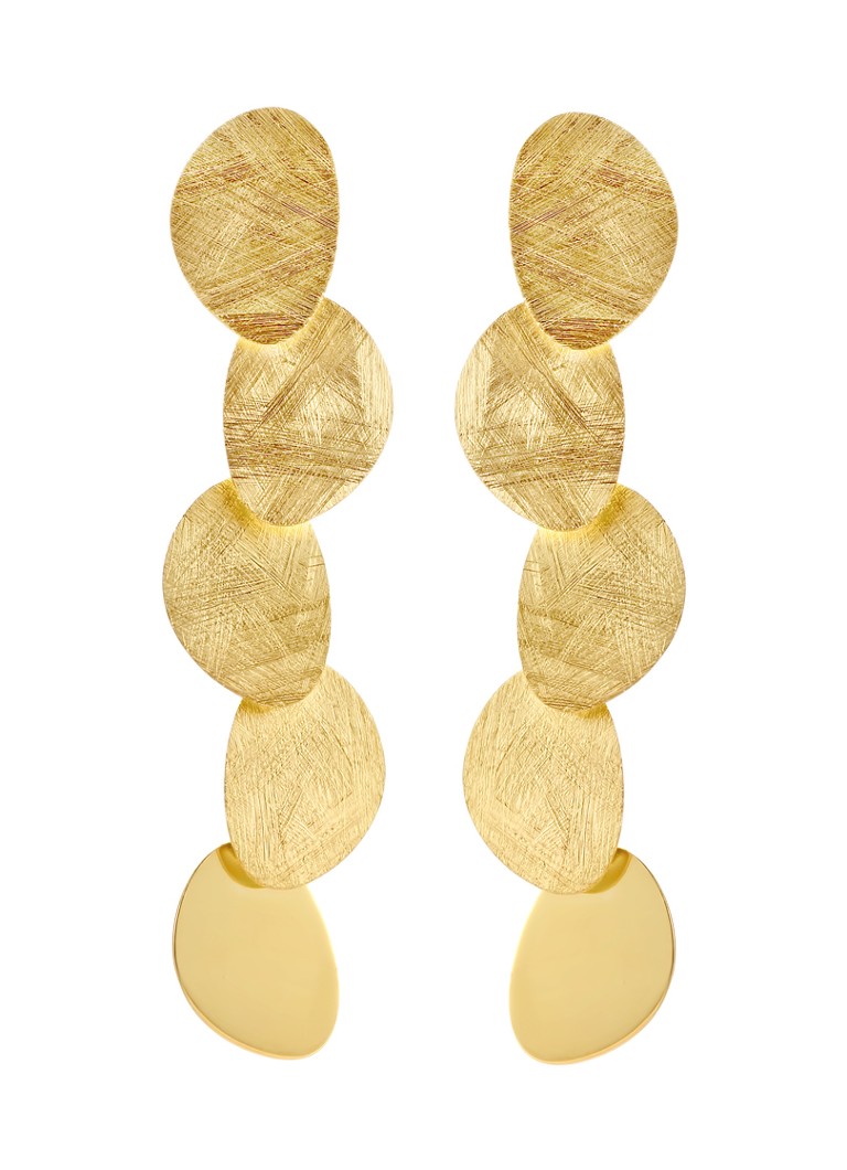 Casa Jewelry Dames Sugarbowl Maxi oorstekers verguld in de kleur Goud