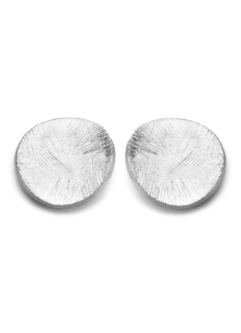 Casa Jewelry Dames Satin oorknopjes van zilver in de kleur Zilver