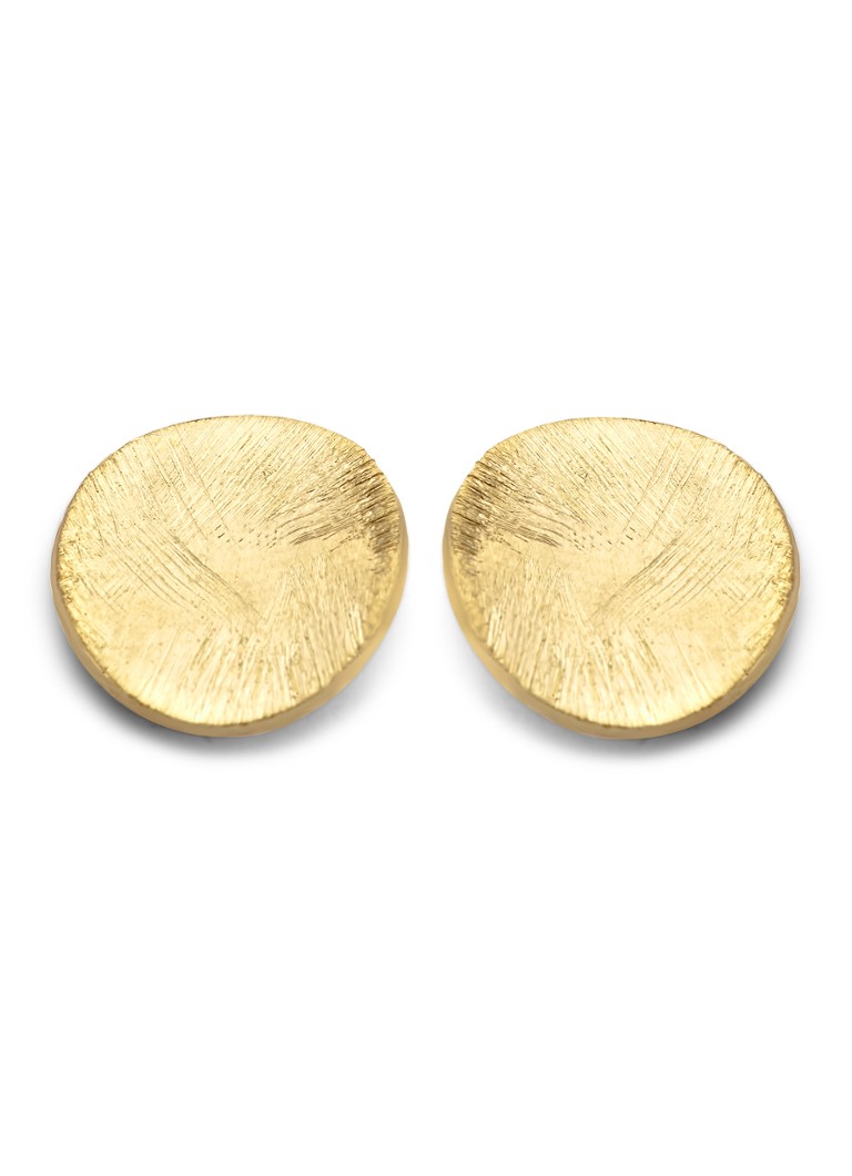 Casa Jewelry Dames Satin oorknopjes verguld in de kleur Goud