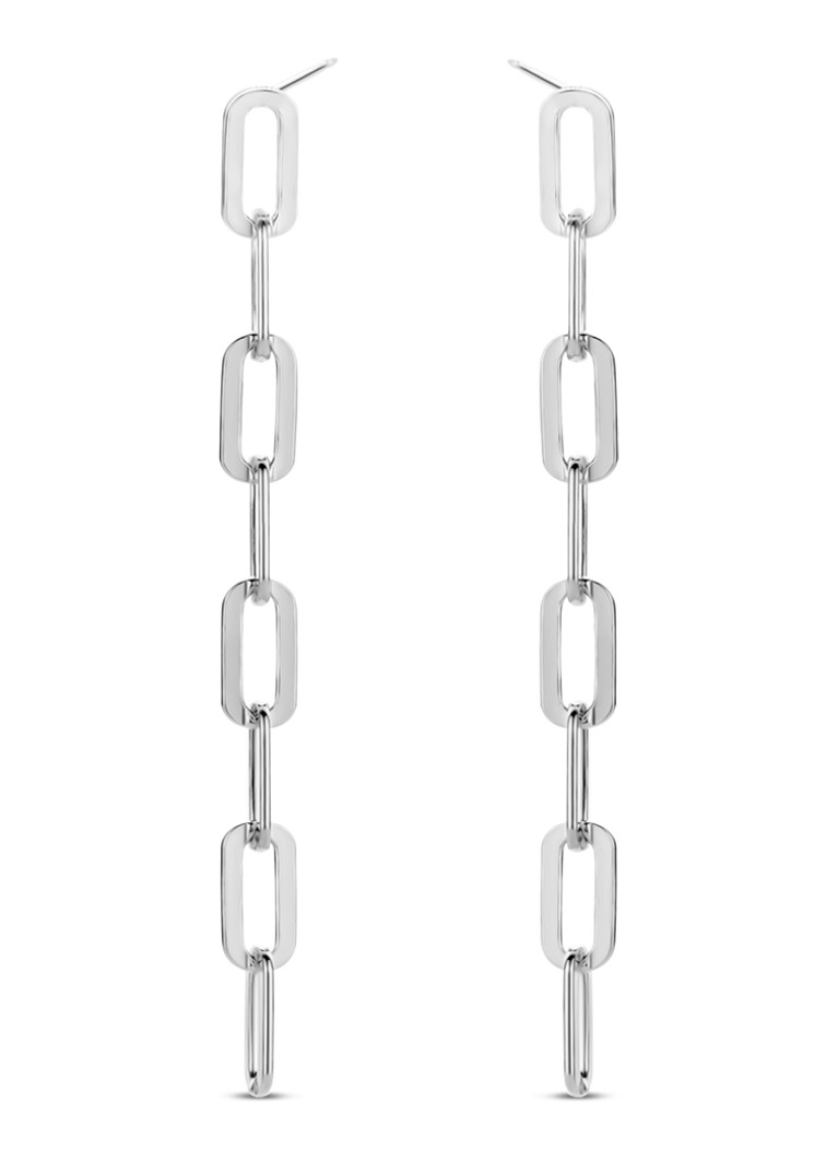Casa Jewelry Dames Paperclip oorhangers van zilver in de kleur Zilver