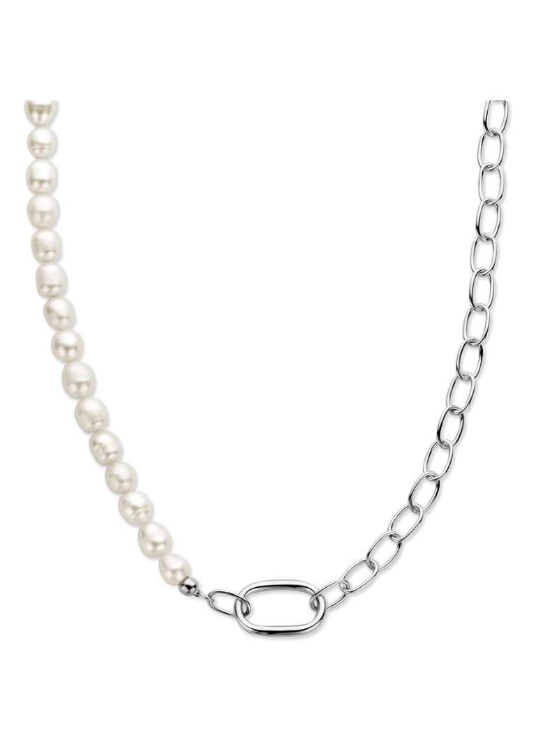 Casa Jewelry Dames Verona ketting van zilver met zoetwaterparel in de kleur Zilver