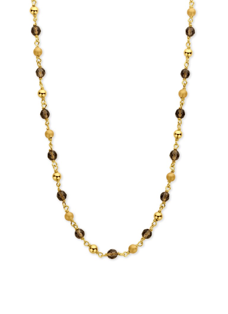 Casa Jewelry Dames Riva Rookkwarts ketting verguld in de kleur Goud