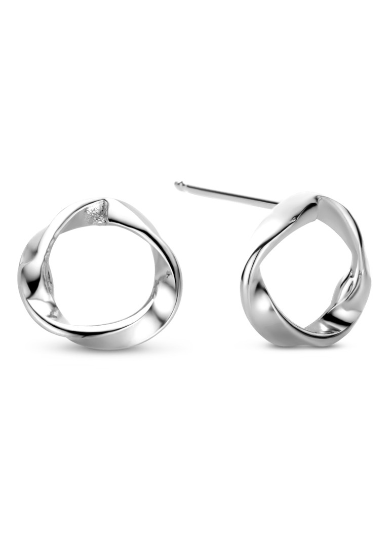 Casa Jewelry Dames Arezzo oorknopjes van zilver in de kleur Zilver
