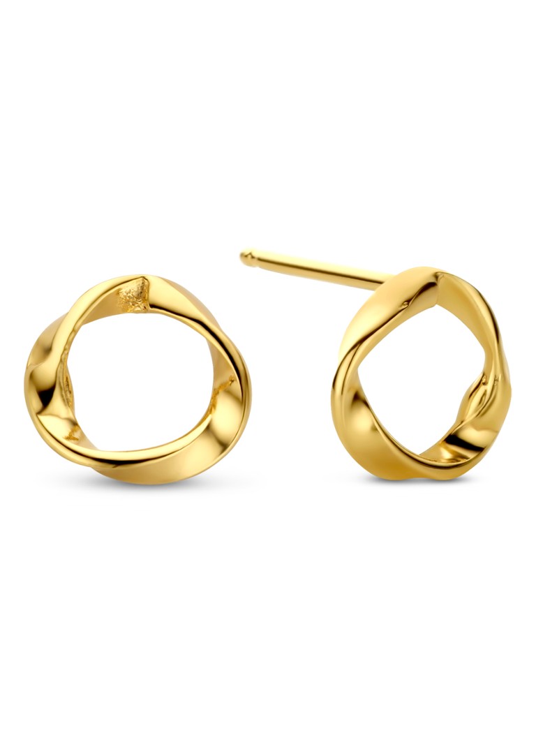 Casa Jewelry Dames Arezzo oorknopjes verguld in de kleur Goud