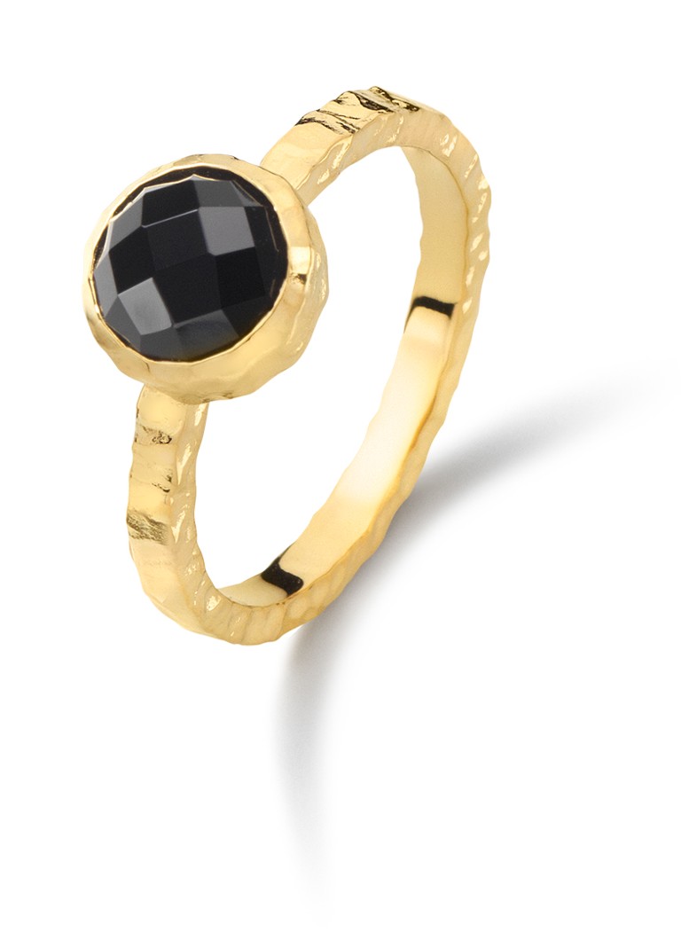 Casa Jewelry Dames Amalfi Onyx ring verguld in de kleur Goud