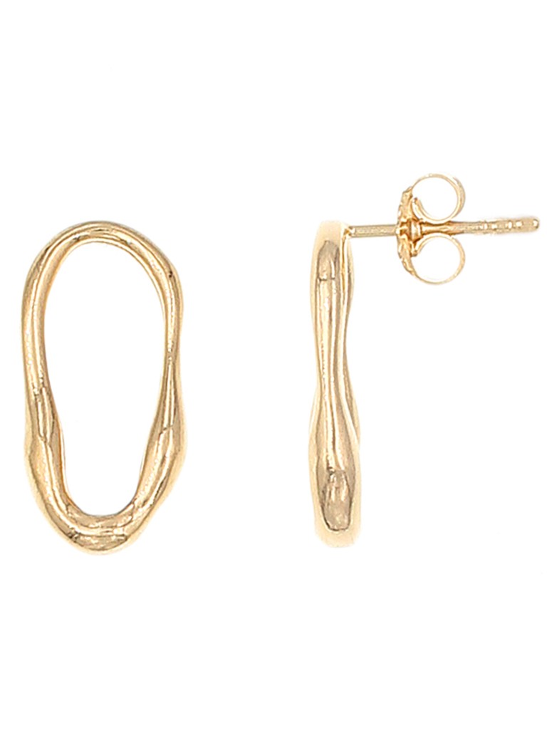 Casa Jewelry Dames Bambu oorstekers verguld in de kleur Goud