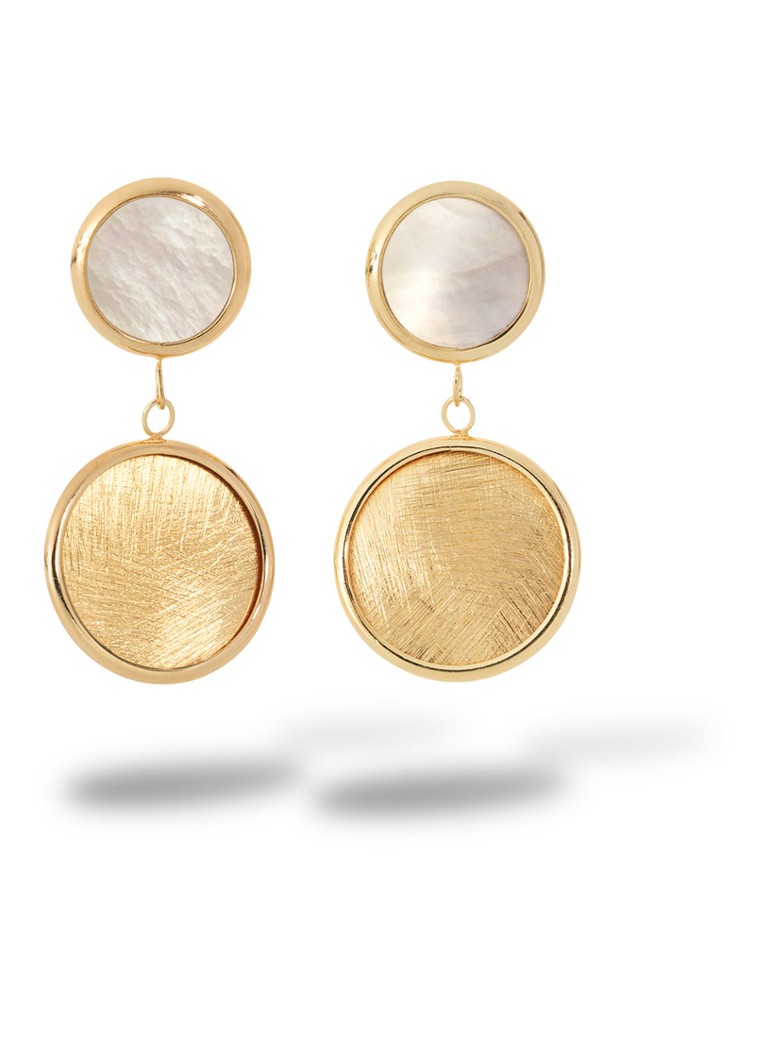 Casa Jewelry Dames Minou oorstekers verguld in de kleur Goud