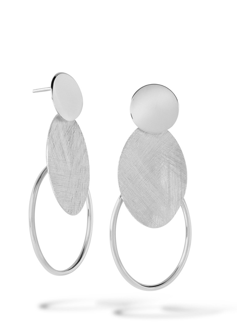 Casa Jewelry Dames Oorstekers van zilver in de kleur Grijs