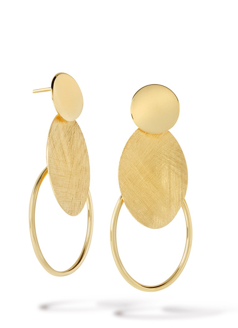 Casa Jewelry Dames Oorstekers verguld in de kleur Geelgoud