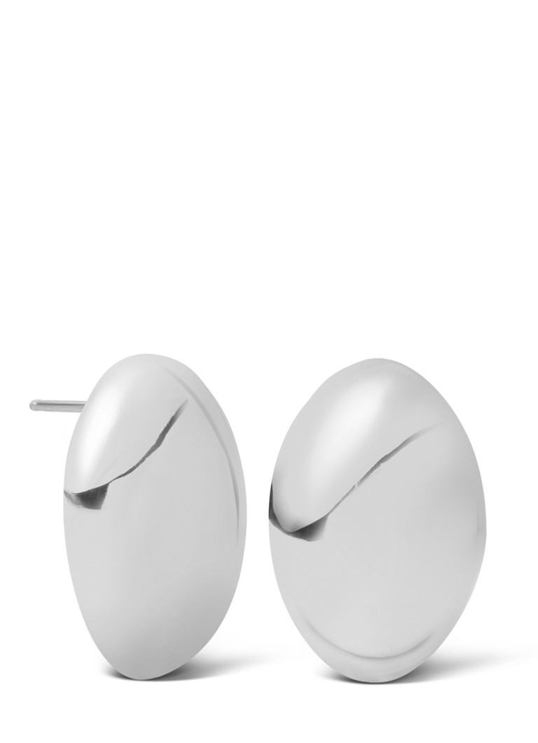 Casa Jewelry Dames Bikkel Shiny oorknopjes van zilver in de kleur Zilver