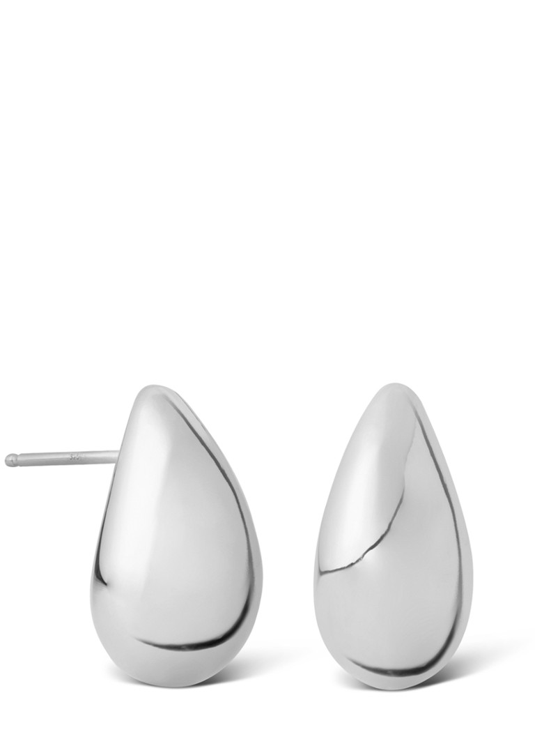 Casa Jewelry Dames Drop Shiny oorstekers van zilver in de kleur Zilver