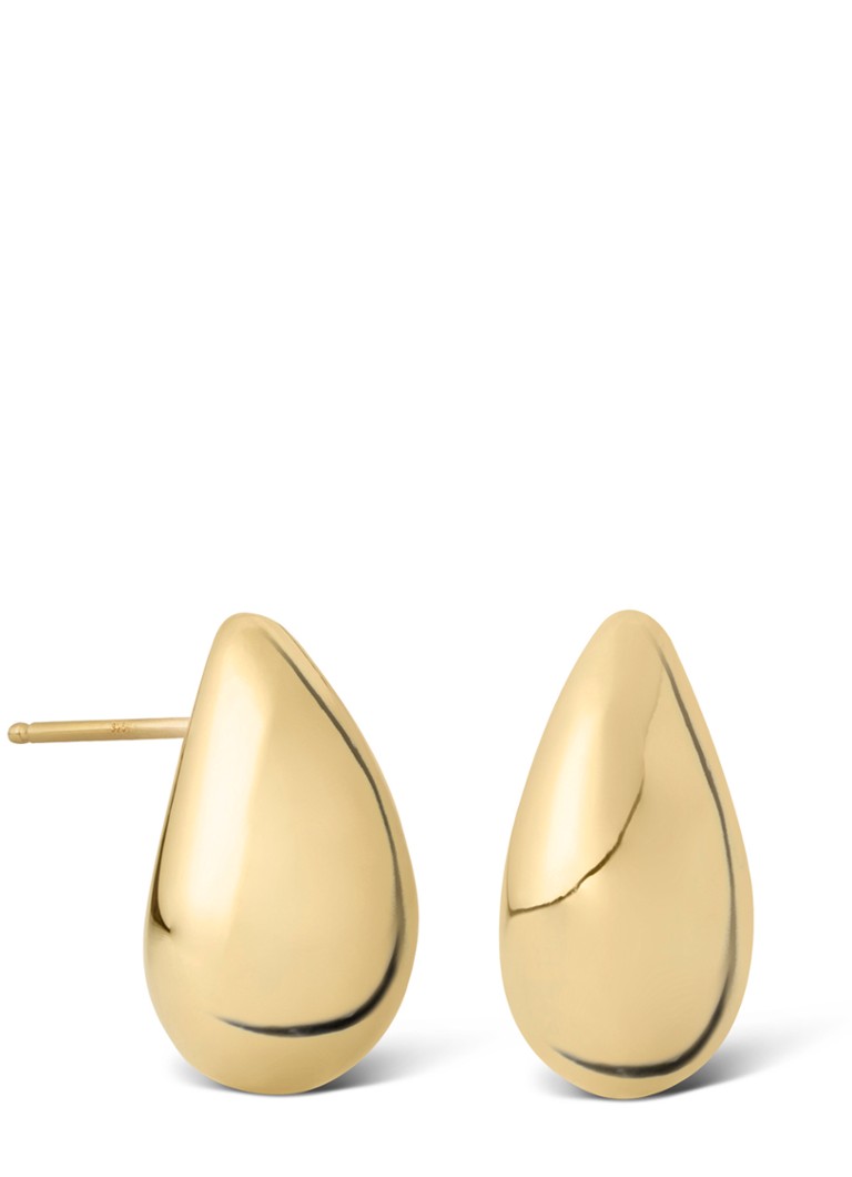 Casa Jewelry Dames Drop Shiny oorstekers verguld in de kleur Goud