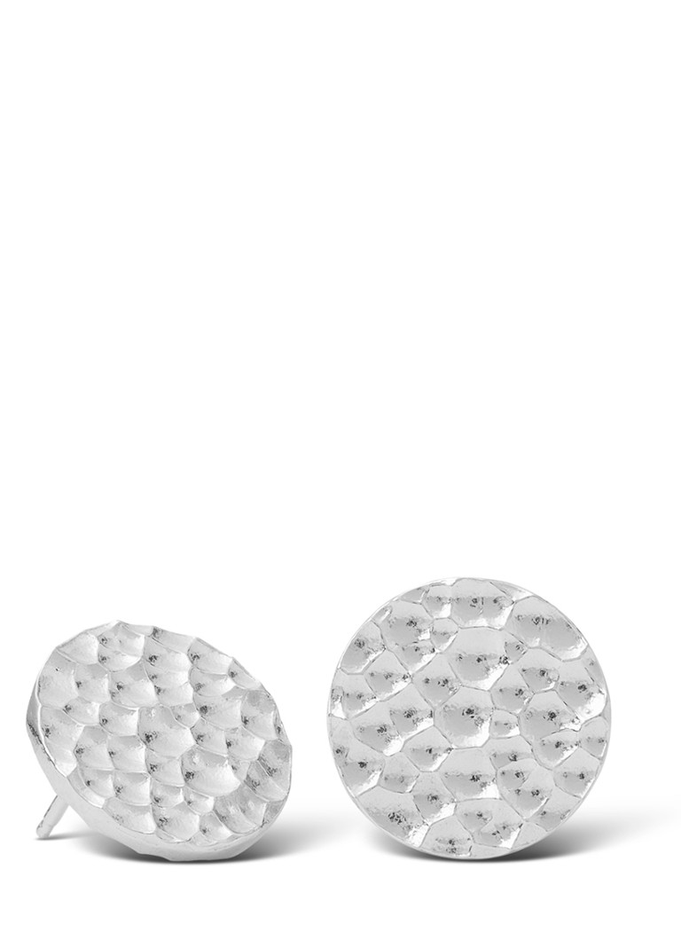 Casa Jewelry Dames Bump oorknopjes van zilver in de kleur Zilver