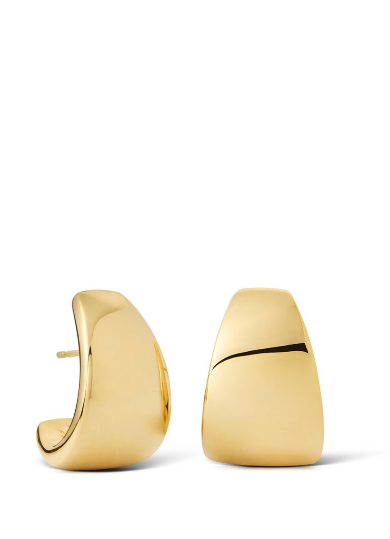 Casa Jewelry Dames Taps Max Shiny oorstekers verguld in de kleur Goud