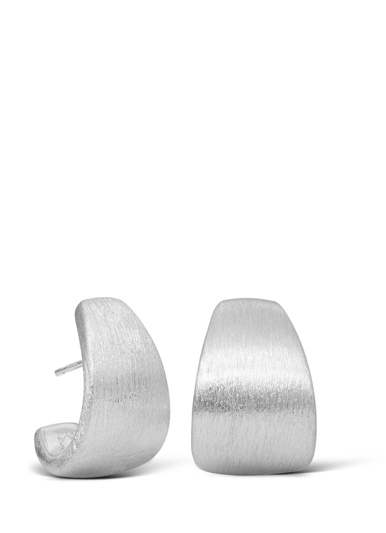 Casa Jewelry Dames Taps Max Satin oorstekers van zilver in de kleur Zilver