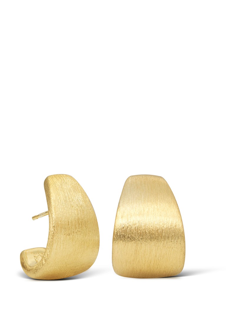 Casa Jewelry Dames Taps Max Satin oorstekers verguld in de kleur Goud