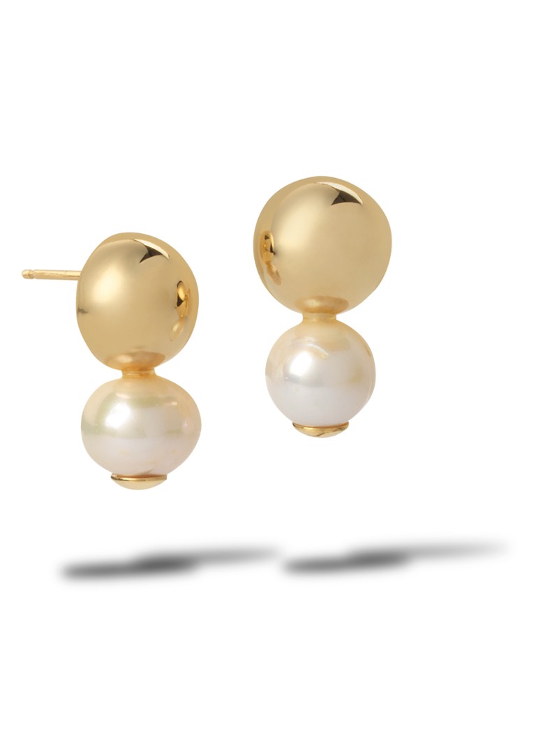 Casa Jewelry Dames Doobie oorstekers verguld in de kleur Goud
