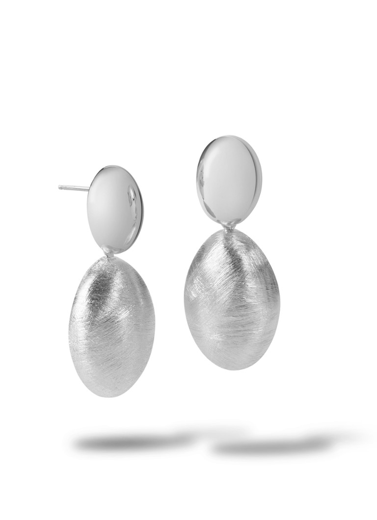 Casa Jewelry Dames Bikkel Maxi oorstekers van zilver in de kleur Zilver