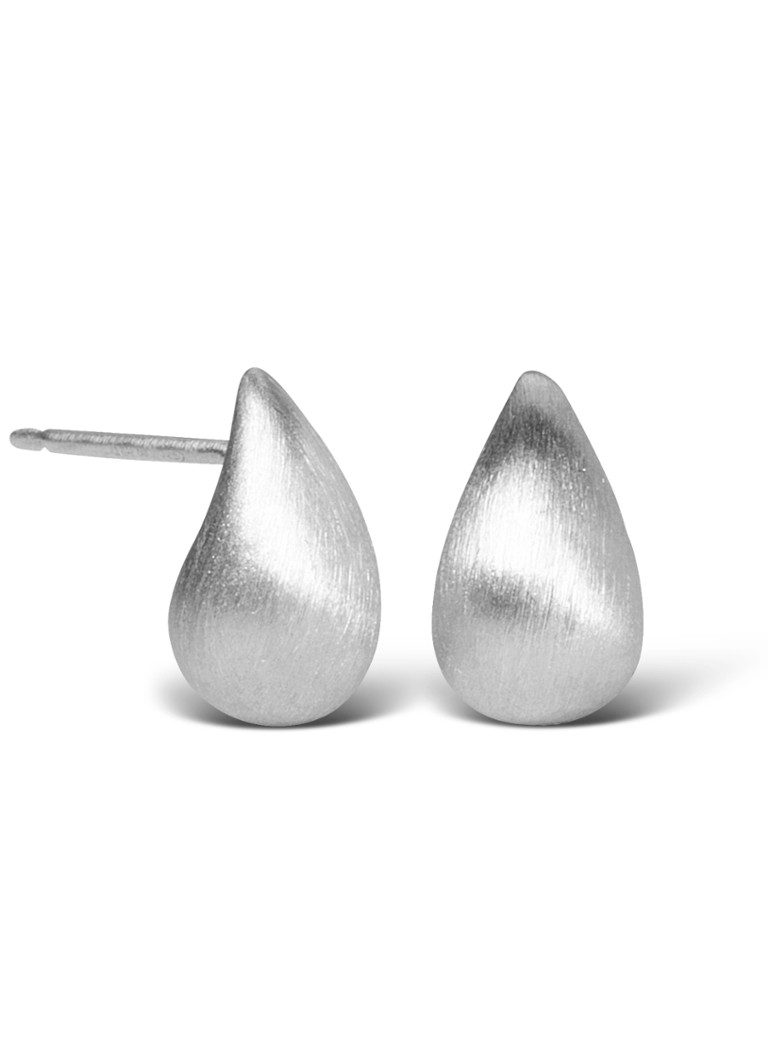 Casa Jewelry Dames Drop S Satin oorknopjes van zilver in de kleur Zilver