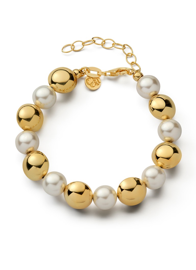Casa Jewelry Dames Doobie Shiny XL armband verguld in de kleur Goud