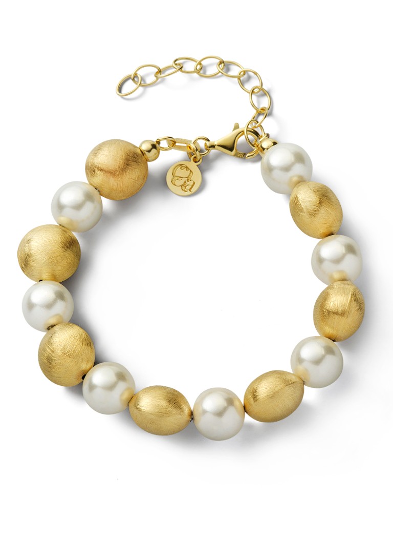 Casa Jewelry Dames Doobie Satin XL armband verguld in de kleur Goud