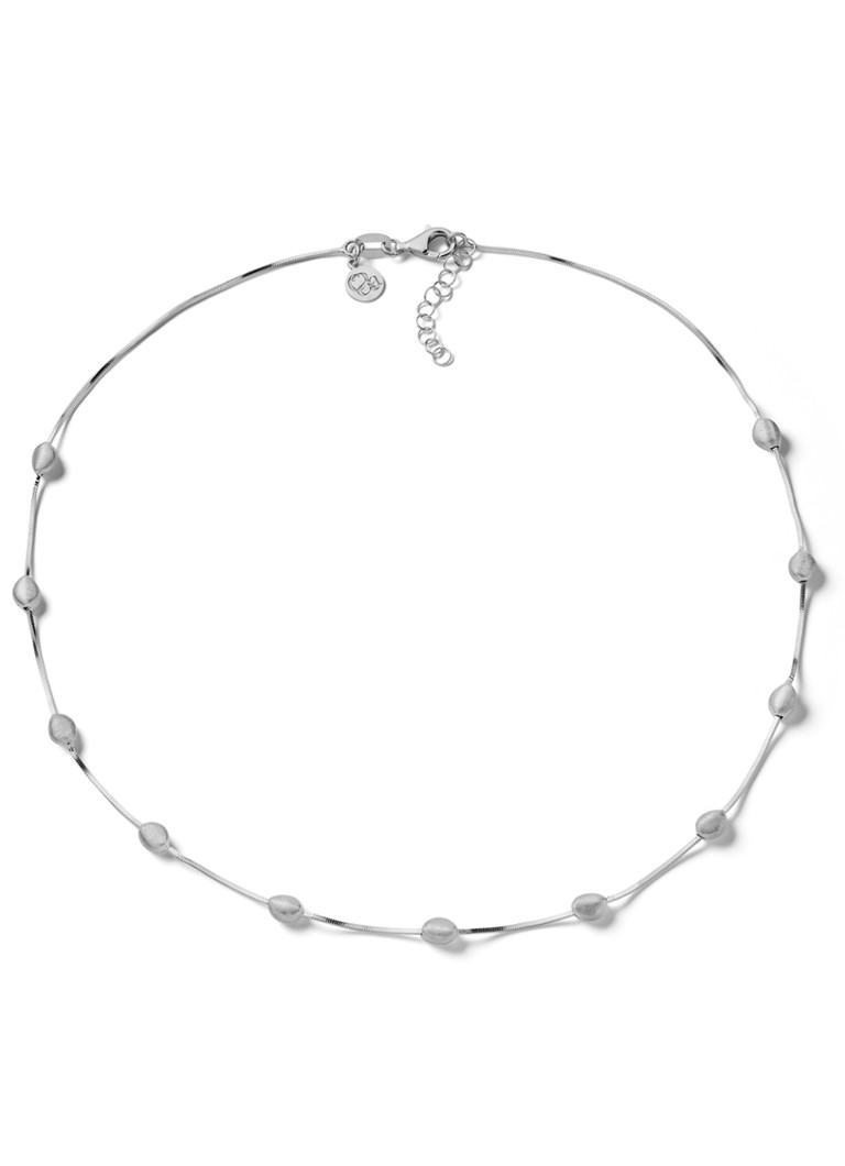 Casa Jewelry Dames Pebbles Satin ketting van zilver in de kleur Zilver