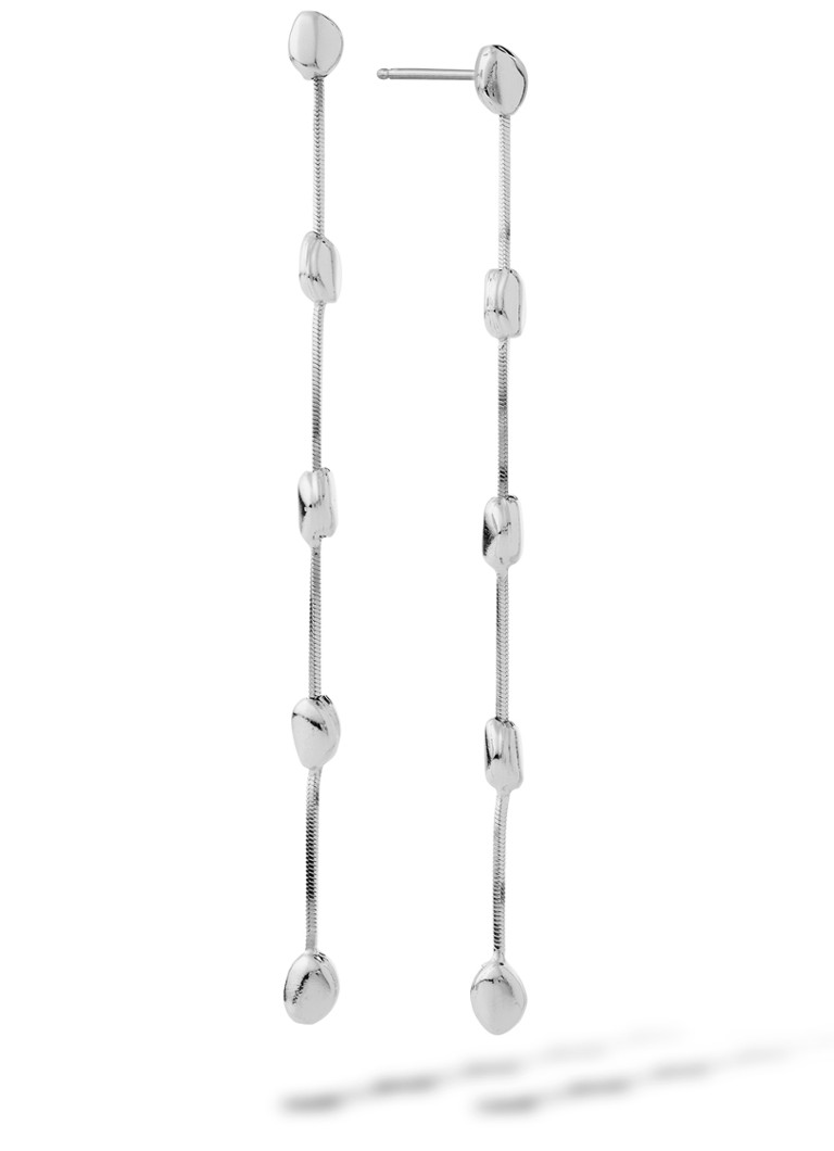 Casa Jewelry Dames Pebbles Shiny oorstekers van zilver in de kleur Zilver