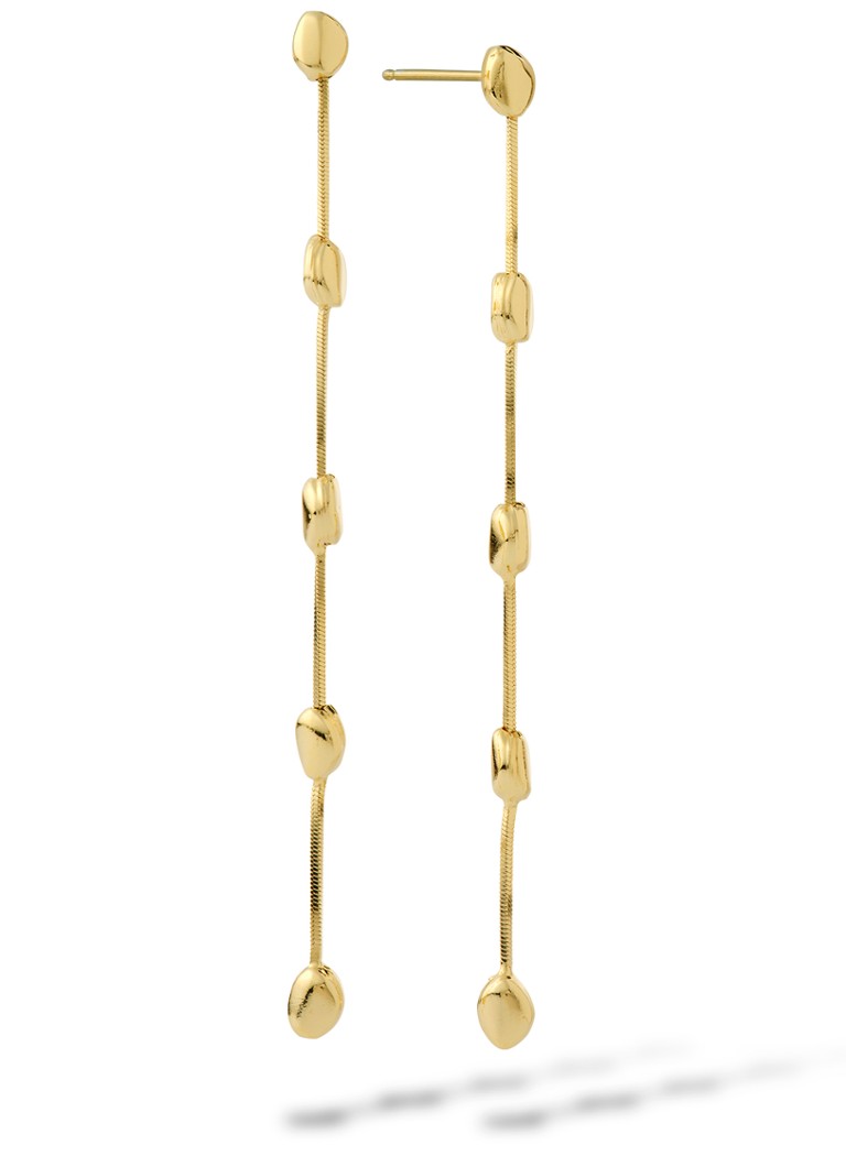 Casa Jewelry Dames Pebbles Shiny oorstekers verguld in de kleur Goud