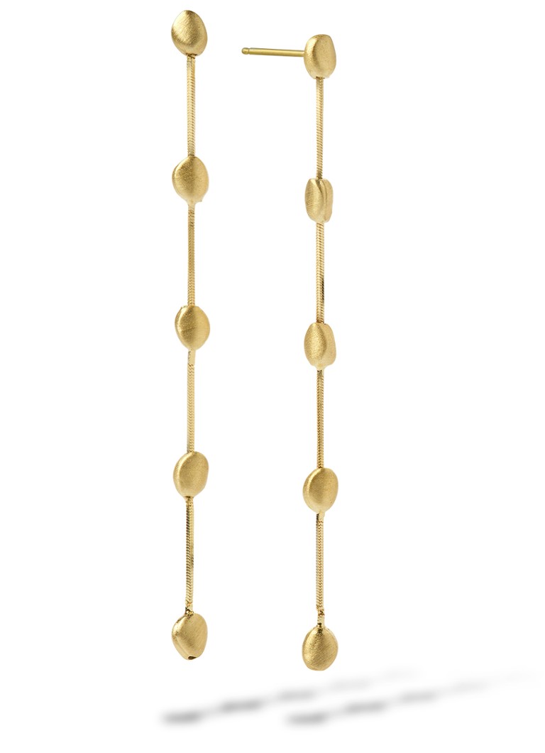 Casa Jewelry Dames Pebbles Satin oorstekers verguld in de kleur Goud