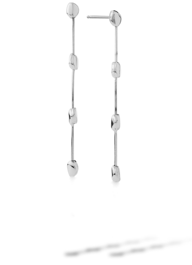 Casa Jewelry Dames Pebbles S Shiny oorstekers van zilver in de kleur Zilver