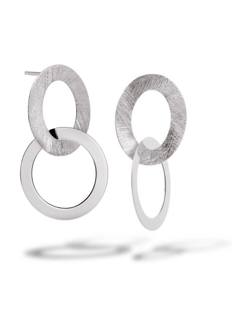 Casa Jewelry Dames Lola Shiny S oorstekers van zilver in de kleur Zilver