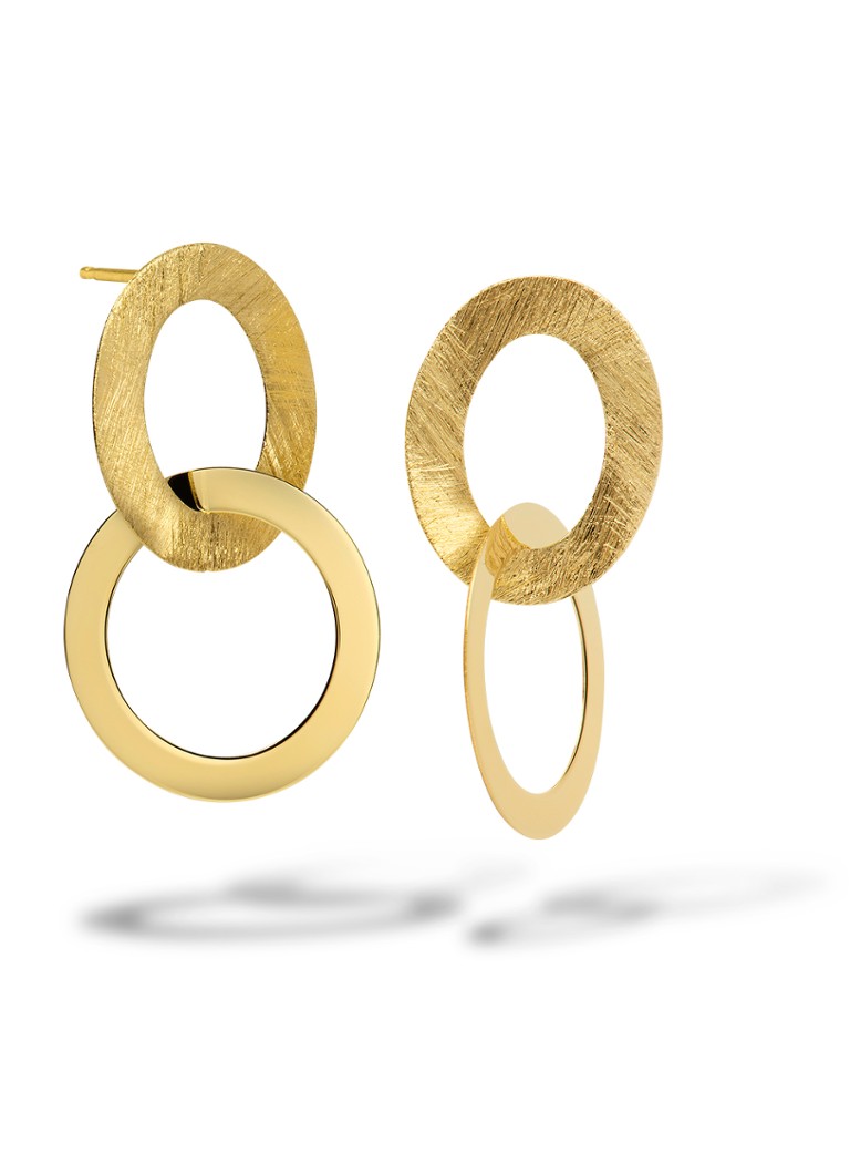 Casa Jewelry Dames Lola Shiny S oorstekers verguld in de kleur Goud