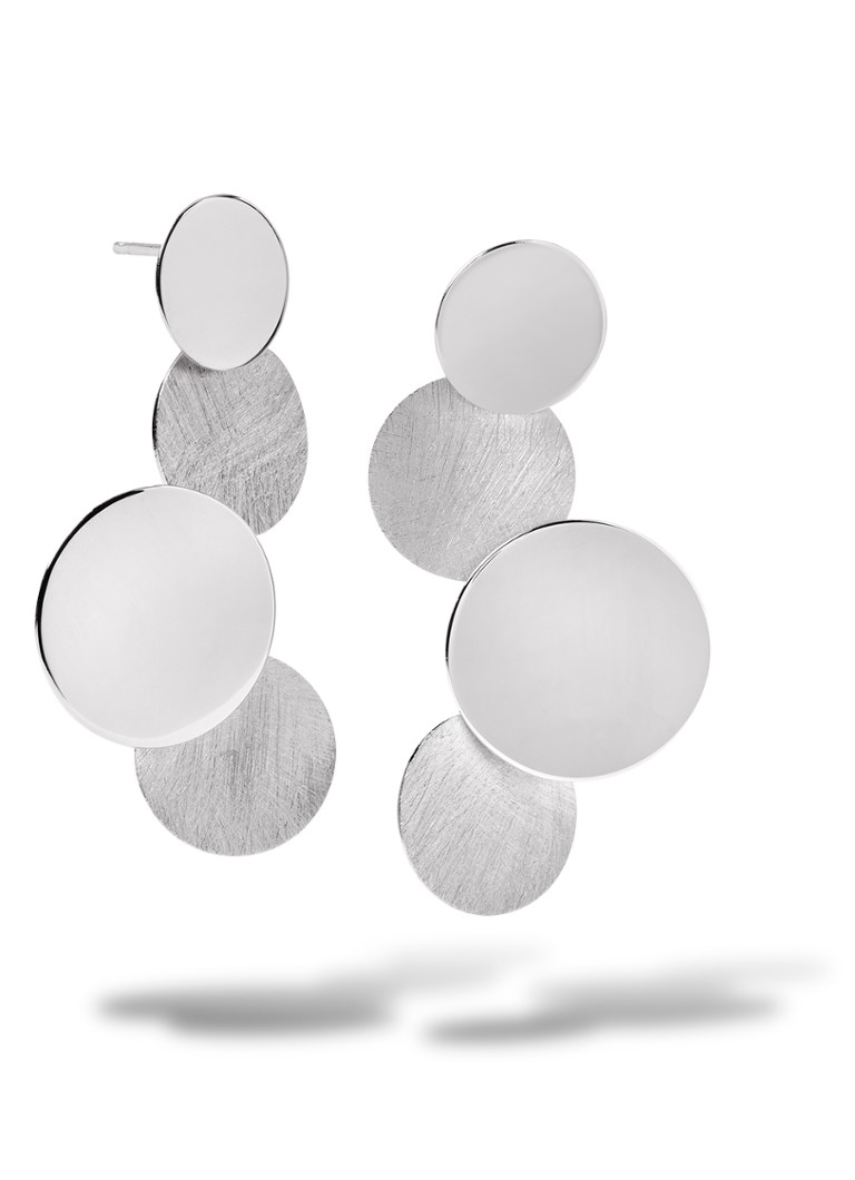 Casa Jewelry Dames Luna Shiny XL oorstekers van zilver in de kleur Zilver
