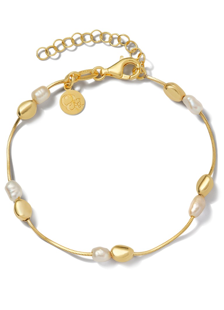 Casa Jewelry Dames Pearly Pebbles Duo armband verguld in de kleur Goud