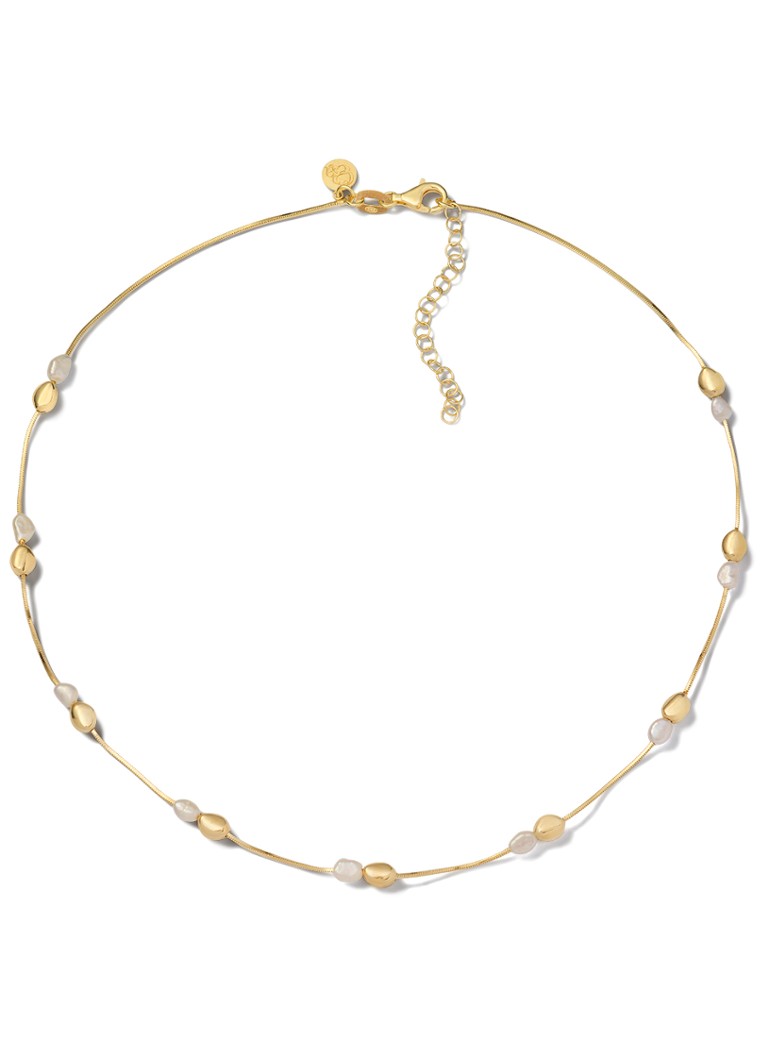 Casa Jewelry Dames Pearly Pebbles Duo ketting verguld in de kleur Goud