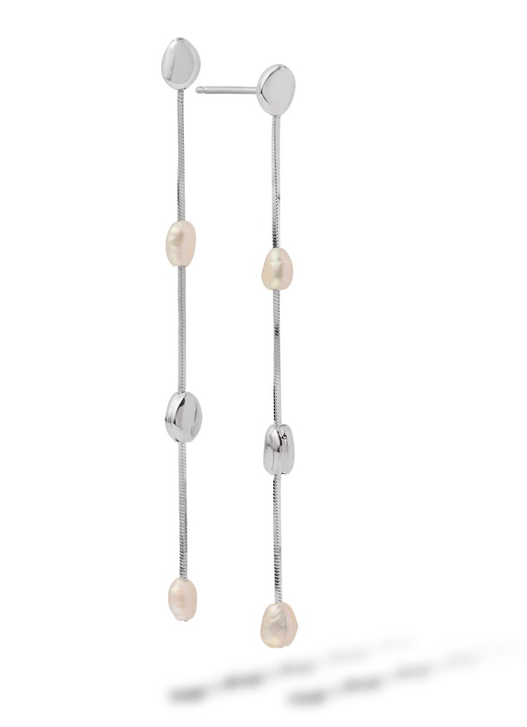 Casa Jewelry Dames Pearly Pebbles oorstekers van zilver in de kleur Zilver
